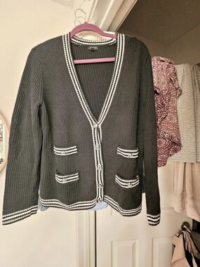 Talbots Jewel Button Cardigan Dark Navy